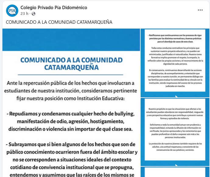 el-colegio-pia-didomenico-repudio-hechos-de-violencia-y-confirmo-que-evalua-la-continuidad-de-estudiantes-involucrados
